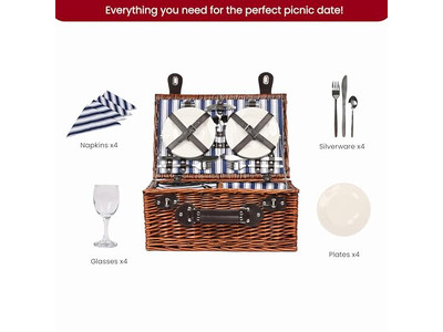 コットンピクニックバスケットキッズプラスチックポータブル断熱木製蓋マッシュルーム