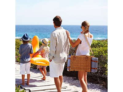 ピクニックバスケット2人用キャンプバスケットベトナムポータブルアイスウィッカーピクニックコーヒー