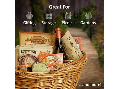 折りたたみテーブル付きピクニックバスケット 4人用ハンパー 食品ビンテージイングリッシュ織り蓋