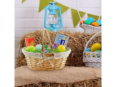 ピクニックバスケット イエローウィッカー 大型アウトドア ピンク 蓋付き断熱大型