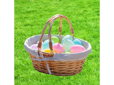 ピクニックバスケット イエローウィッカー 大型アウトドア ピンク 蓋付き断熱大型