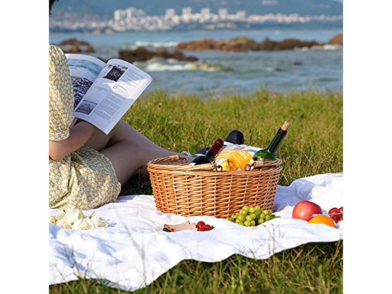 ピクニックバスケット断熱カトラリーセットバレンタインデーバスケットプラスチック収納