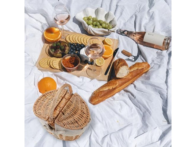 食品付きトイピクニックバスケット 個別ウィッカー 安価 小型ピックアップ